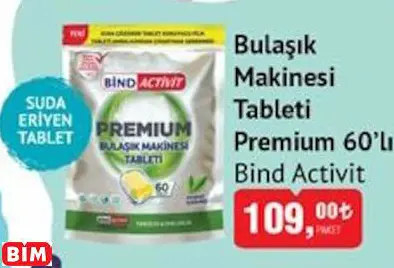 BİND ACTİVİT BULAŞIK MAKİNESİ TABLETİ PREMİUM 60’LI